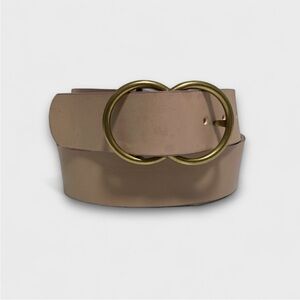 Aritzia Auxiliary Double Ring Jean Belt in Nude / Brass | Size S
